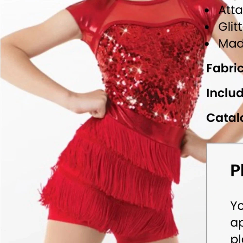 Weissman Red Ultra Sparkle Sequins Biketard